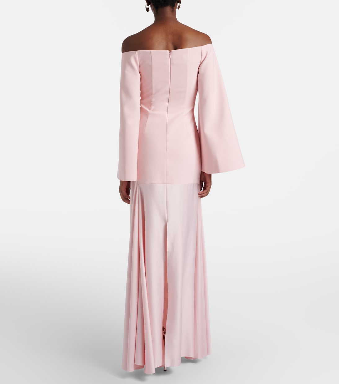 Rina satin and crêpe maxi dress | Solace London