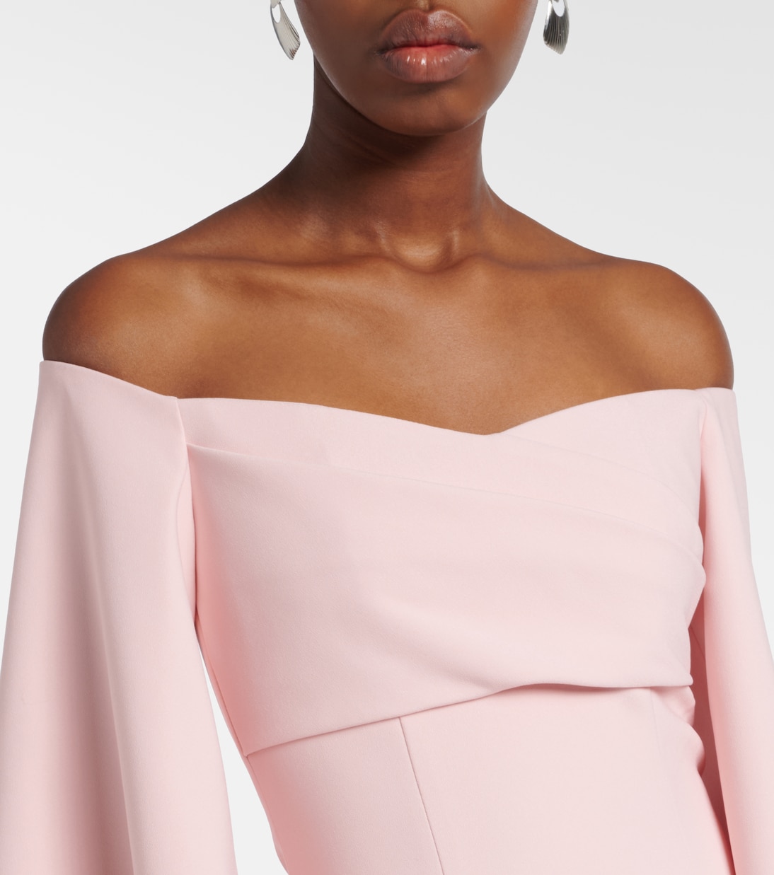 Rina satin and crêpe maxi dress | Solace London