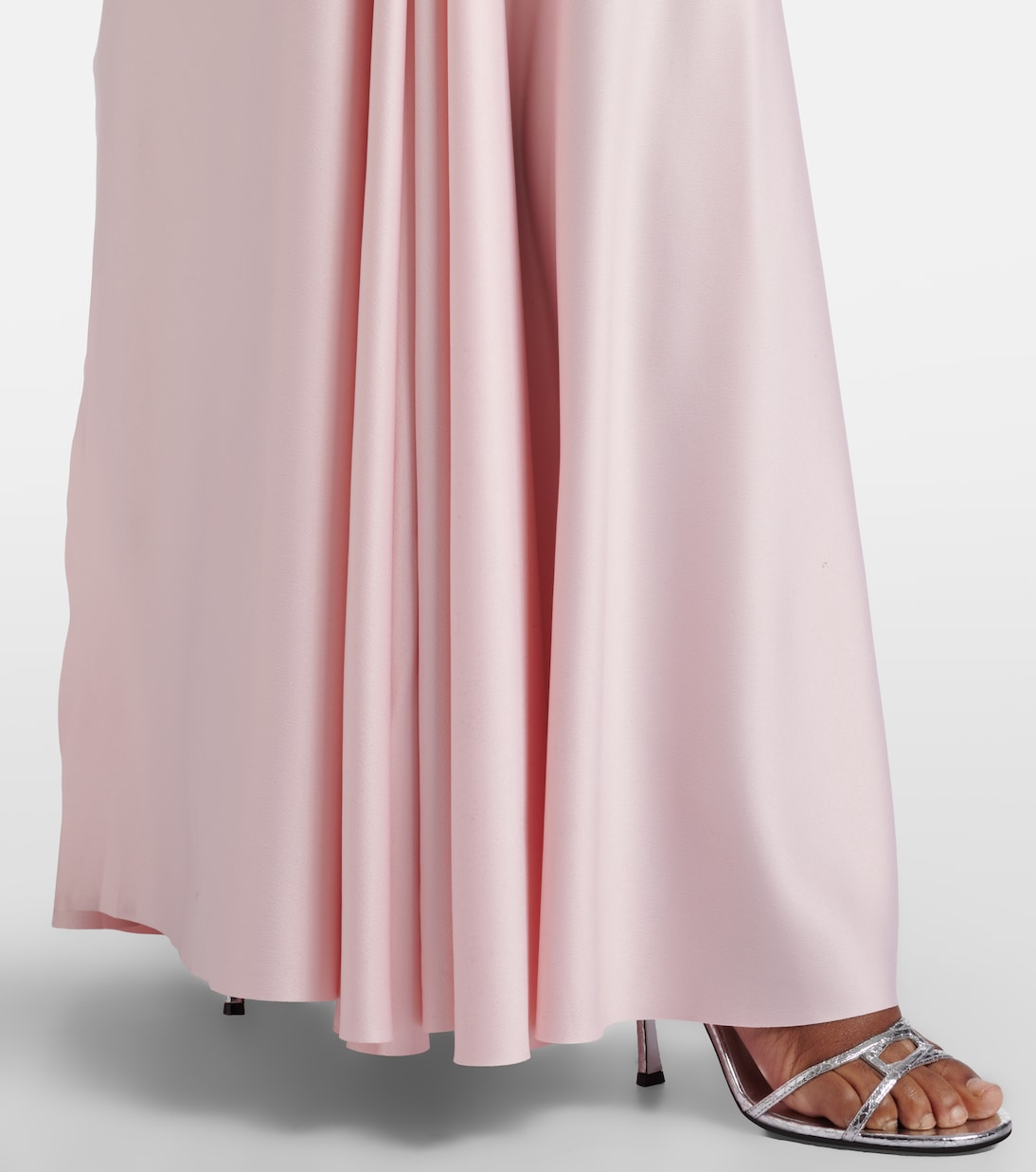 Rina satin and crêpe maxi dress | Solace London