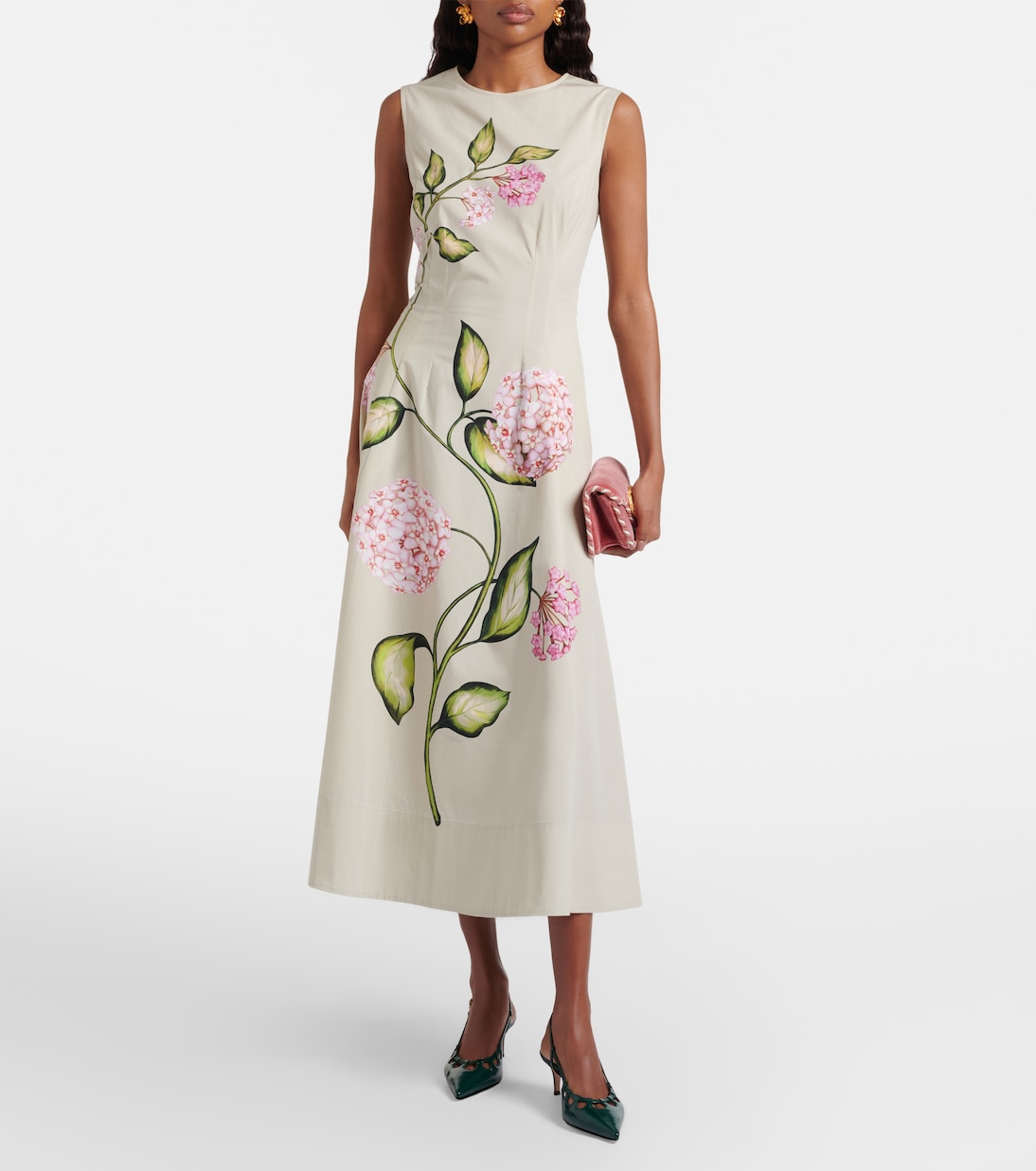 Midikleid Porcelain aus Popeline | Oscar de la Renta