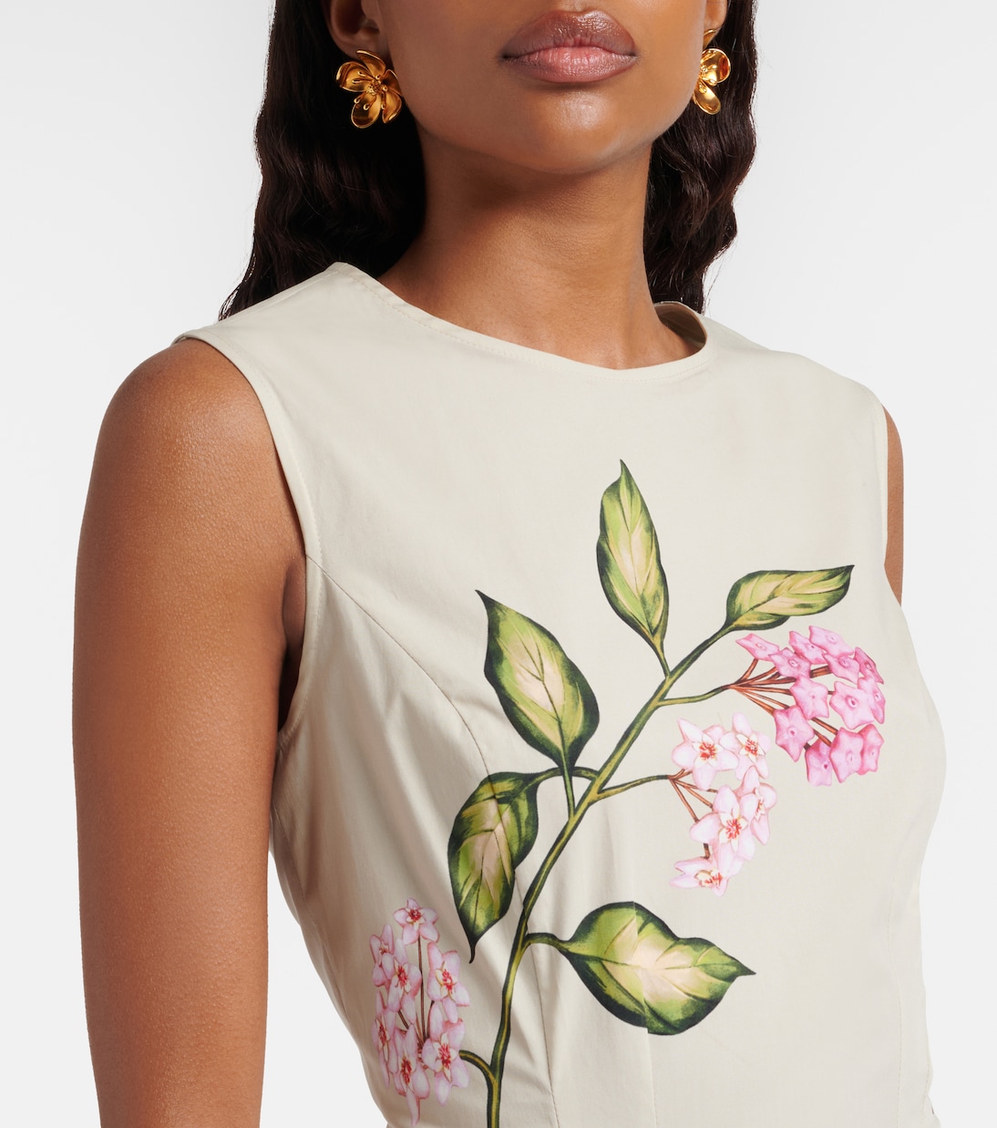 Midikleid Porcelain aus Popeline | Oscar de la Renta