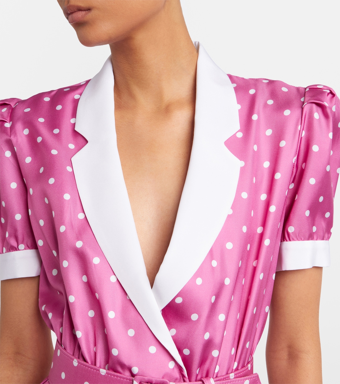 Belted polka-dot silk twill midi dress | Rodarte