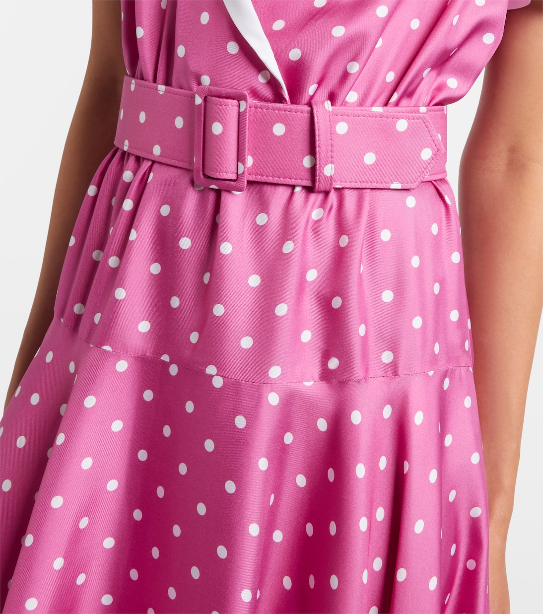 Belted polka-dot silk twill midi dress | Rodarte