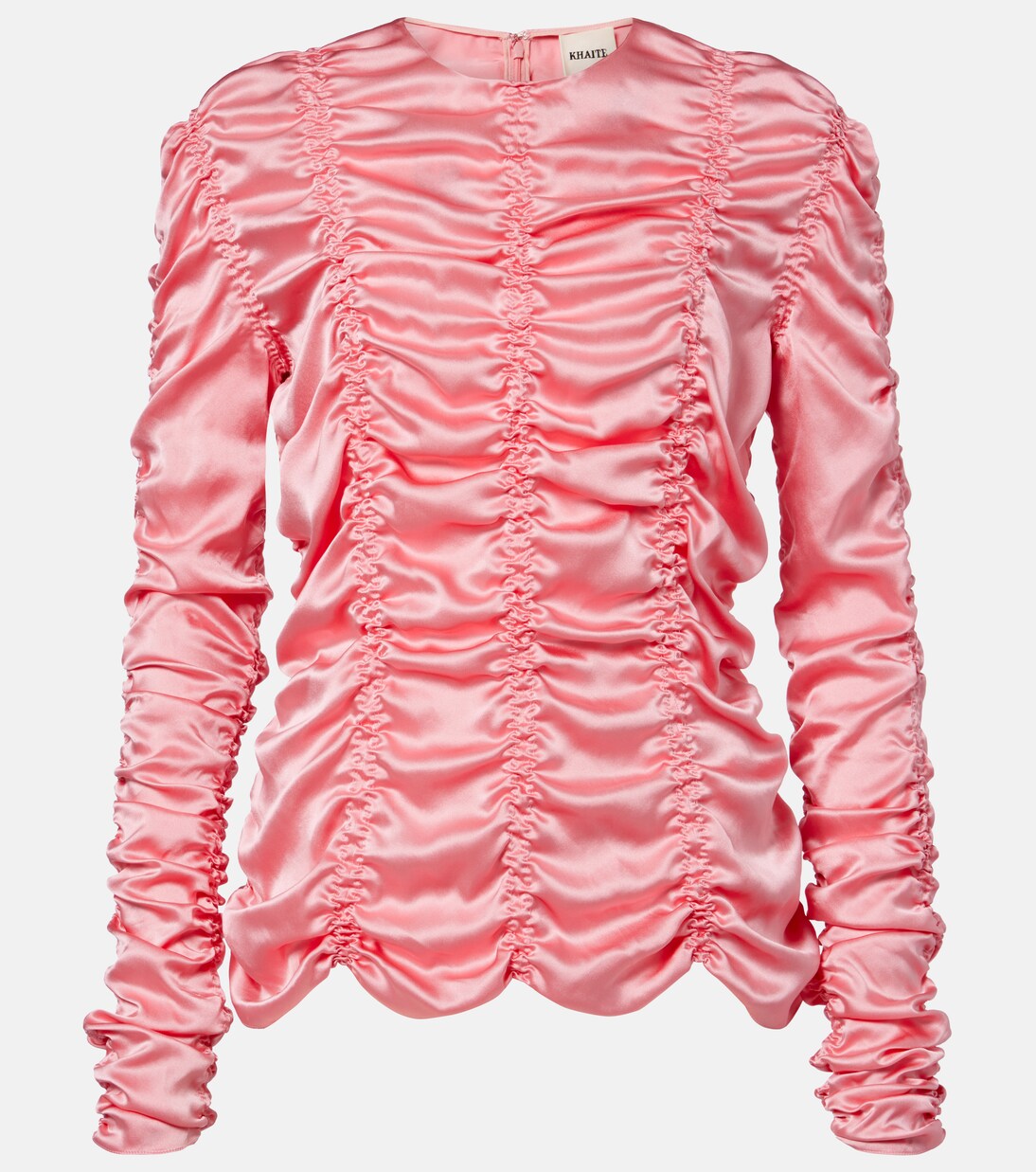 Rory ruched silk charmeuse top | Khaite