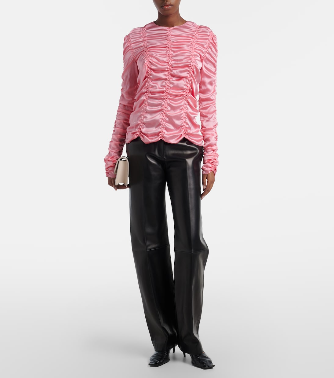 Rory ruched silk charmeuse top | Khaite