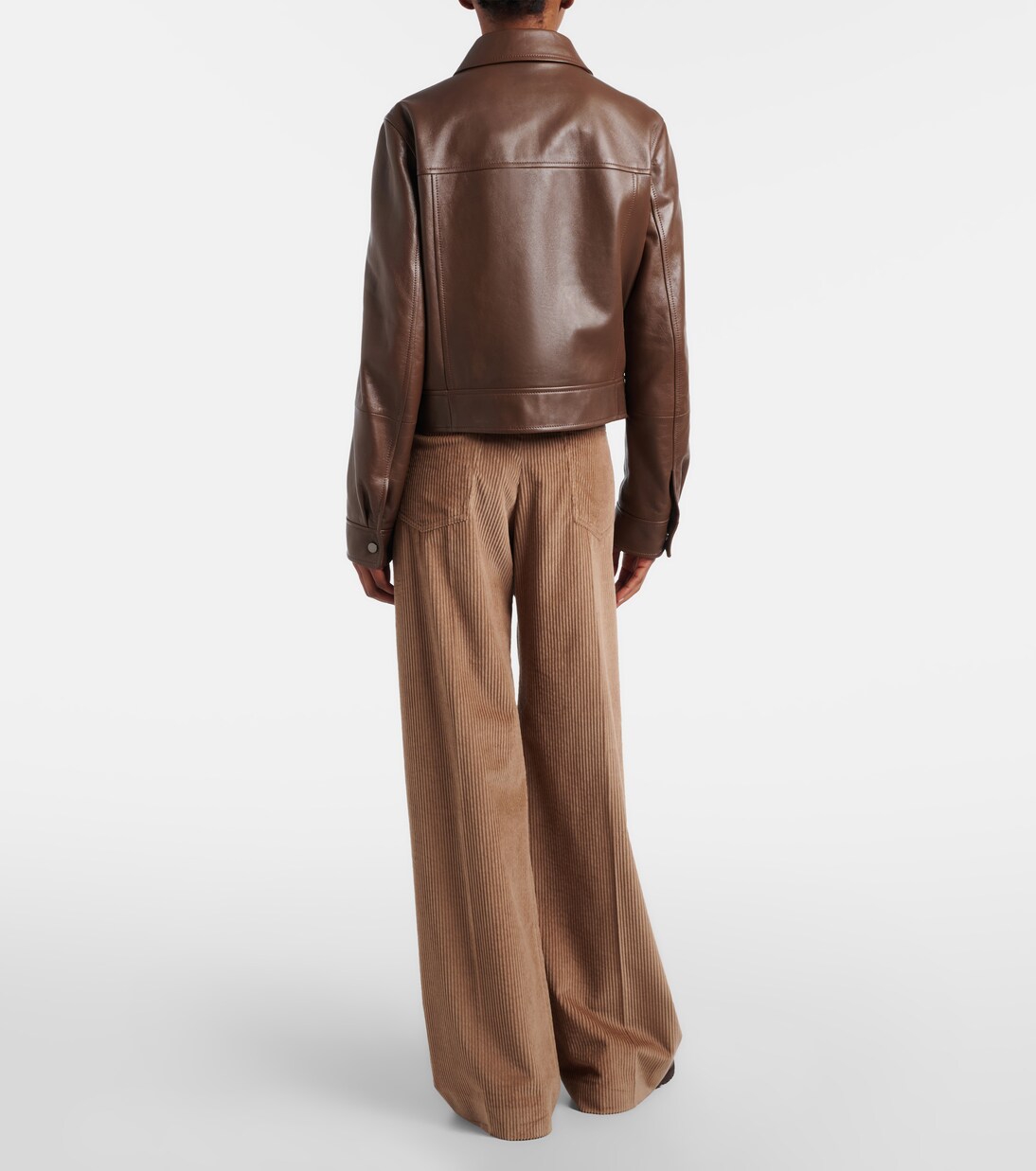 Pantalones anchos de pana de algodón con cuentas Monili | Brunello Cucinelli