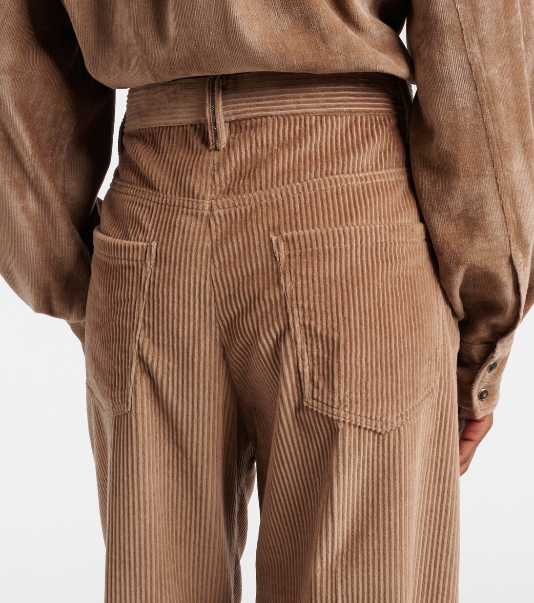 Pantalones anchos de pana de algodón con cuentas Monili | Brunello Cucinelli