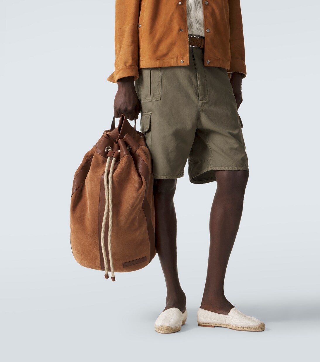 Rucksack aus Veloursleder und Leder | Brunello Cucinelli