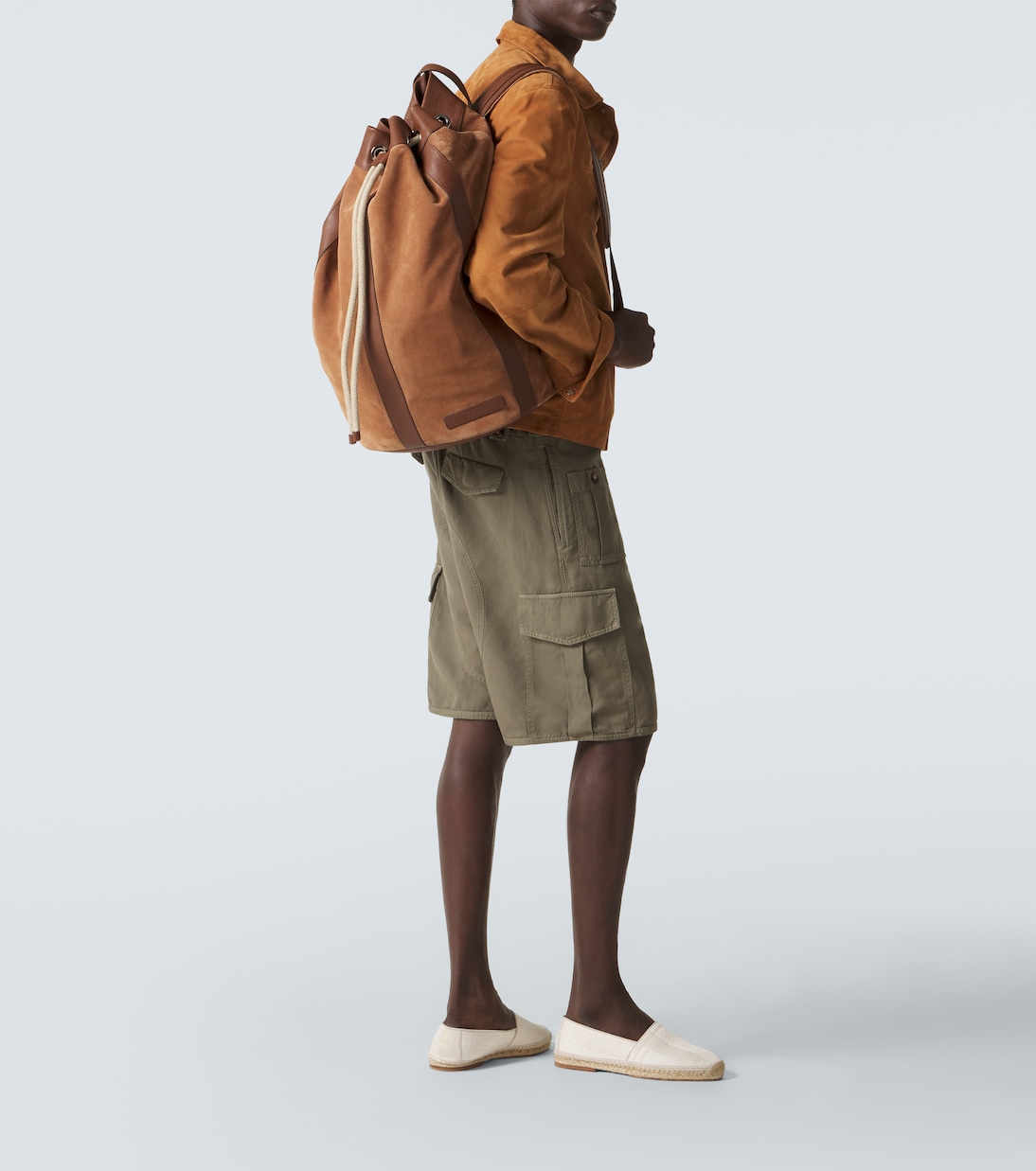 Rucksack aus Veloursleder und Leder | Brunello Cucinelli