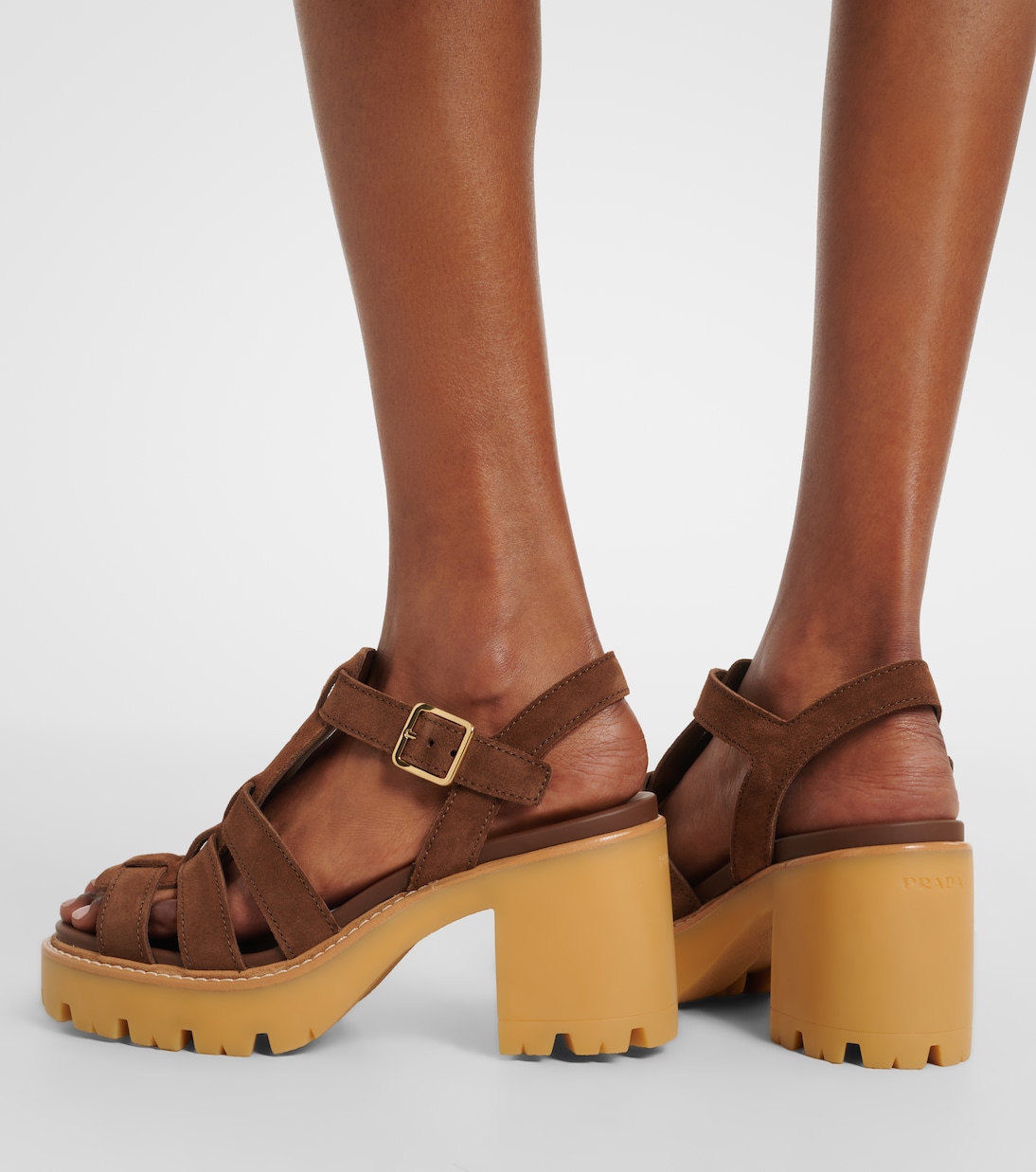 Suede platform sandals | Prada