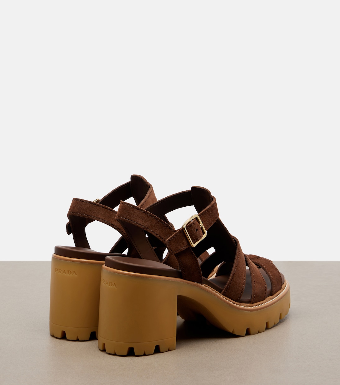 Suede platform sandals | Prada