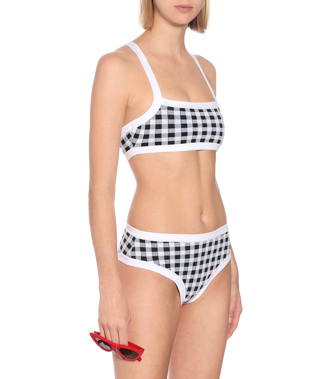 Culotte de bikini La Plage en jacquard à carreaux | Tropic of C