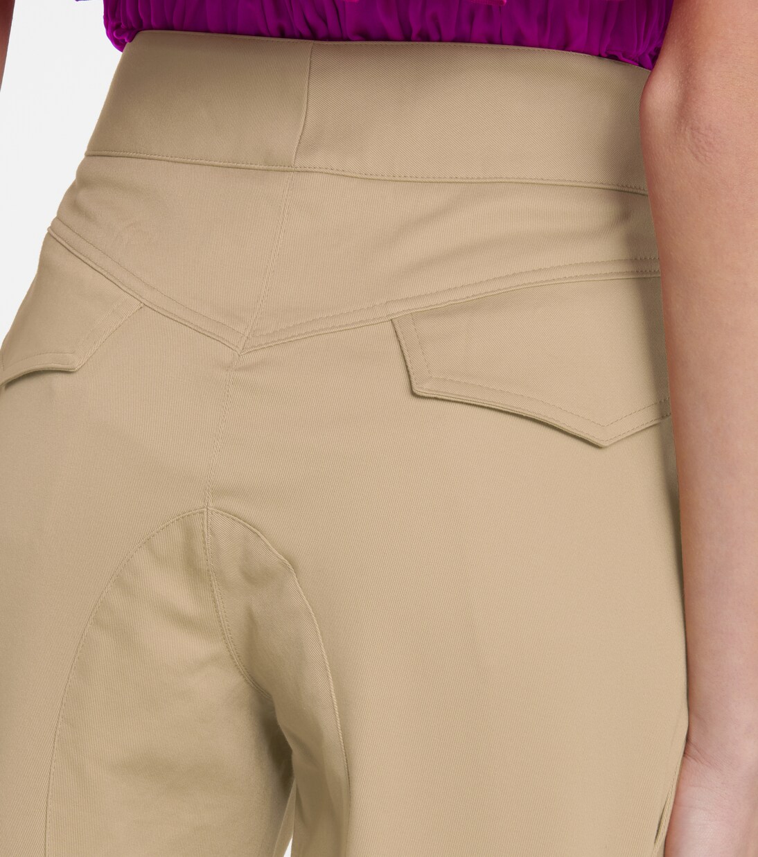 Pantalon slim à taille haute en coton mélangé | Alexandre Vauthier