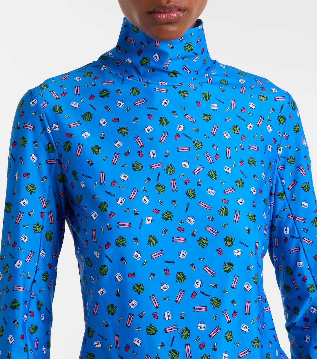 x Naj-Oleari 3 Moncler Grenoble printed turtleneck ski top | Moncler Genius