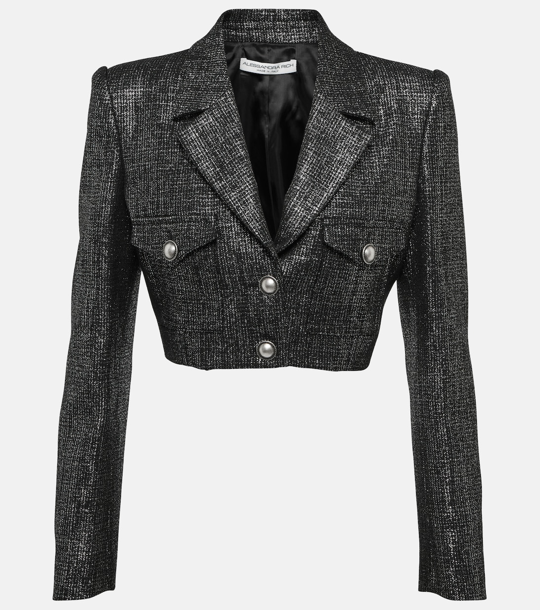 Metallic tweed cropped jacket | Alessandra Rich
