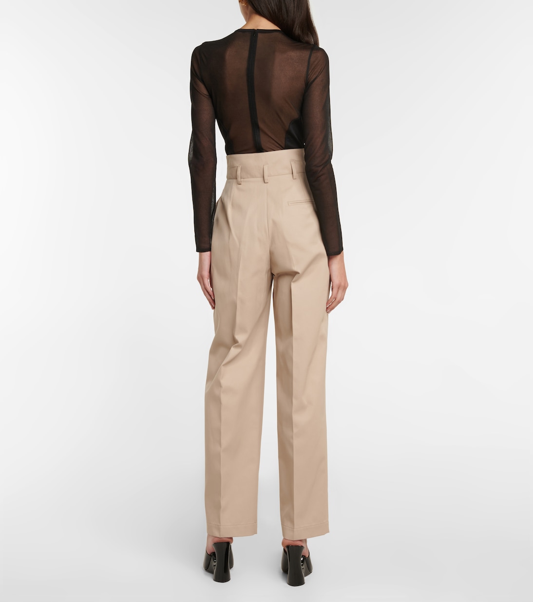 High-Rise Hose aus einem Baumwollgemisch | Alaïa