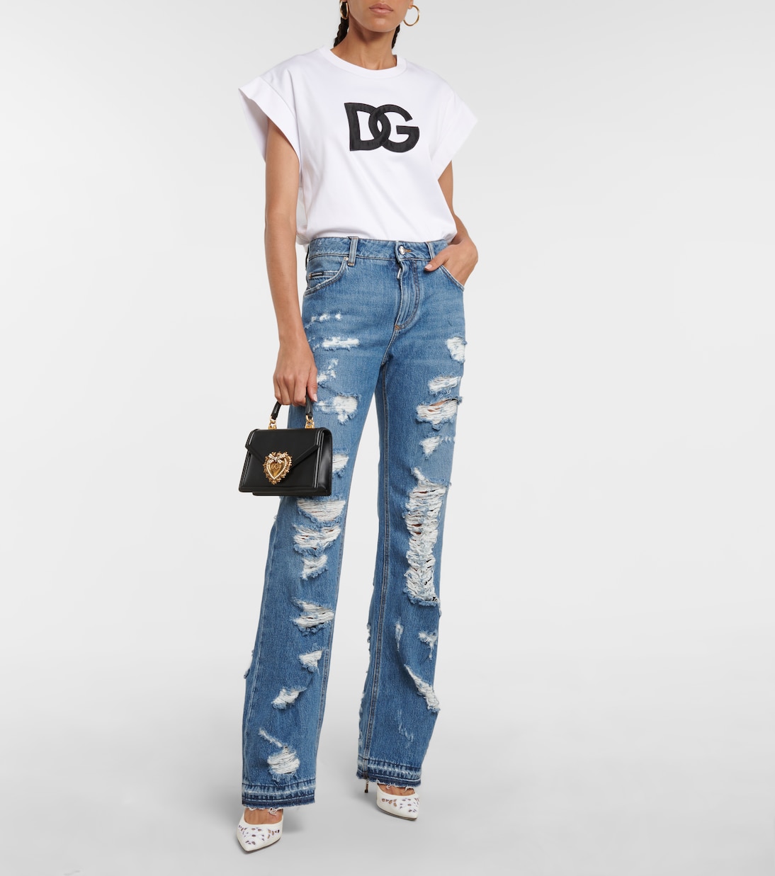 Distressed Mid-Rise Wide-Leg Jeans | Dolce&Gabbana