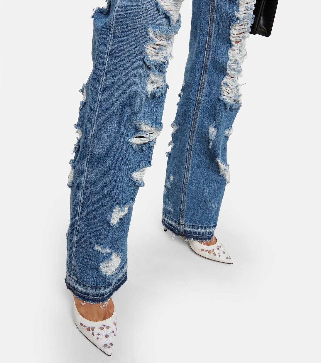Distressed Mid-Rise Wide-Leg Jeans | Dolce&Gabbana