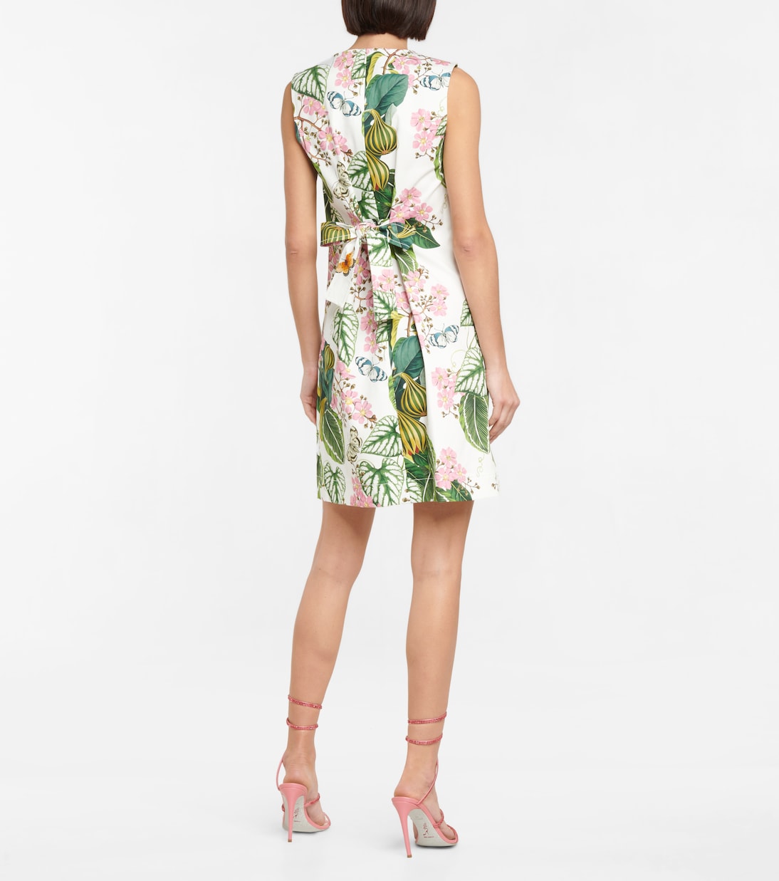 Robe en coton mélangé à fleurs | Oscar de la Renta