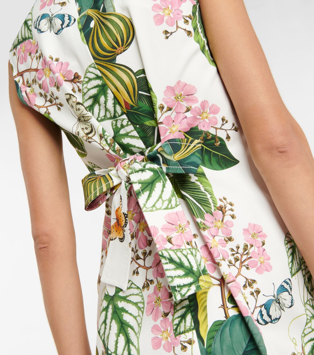 Robe en coton mélangé à fleurs | Oscar de la Renta