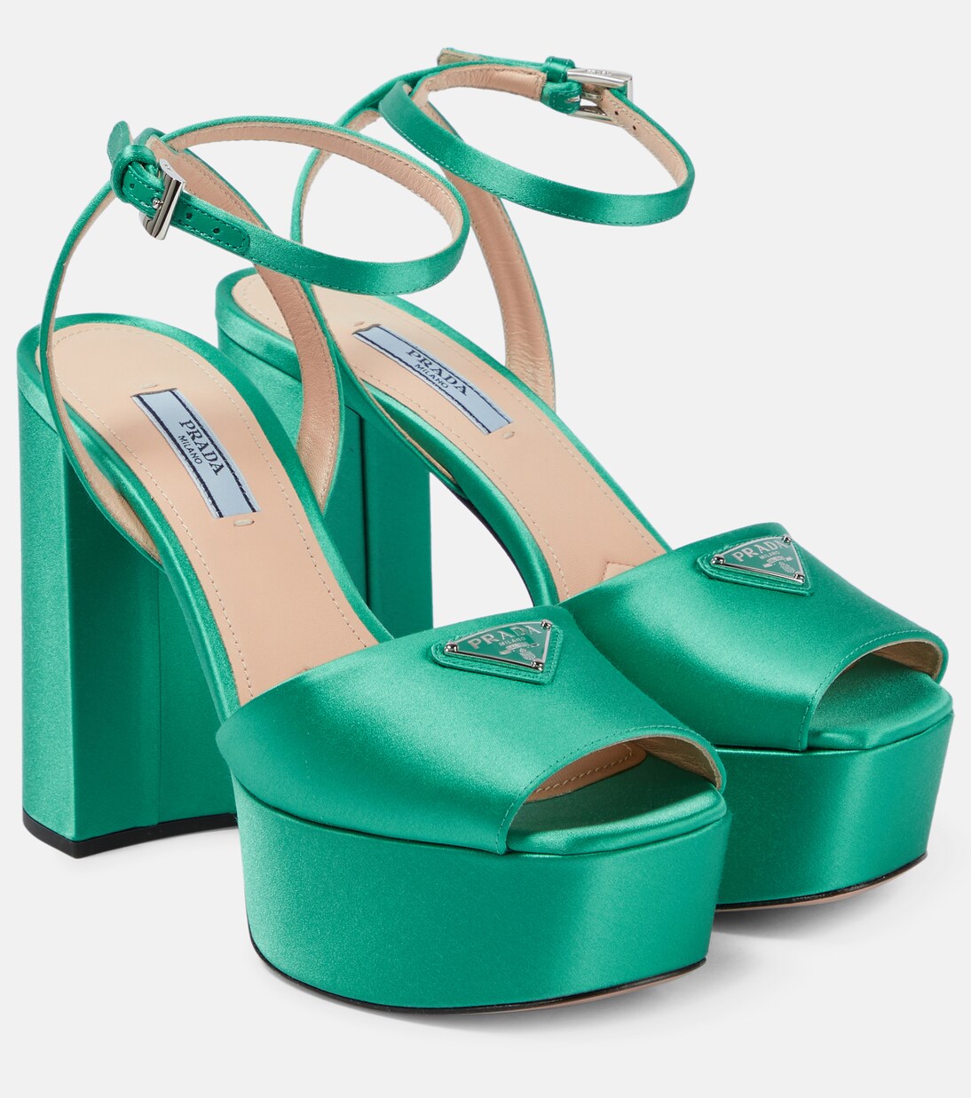 Satin platform sandals | Prada