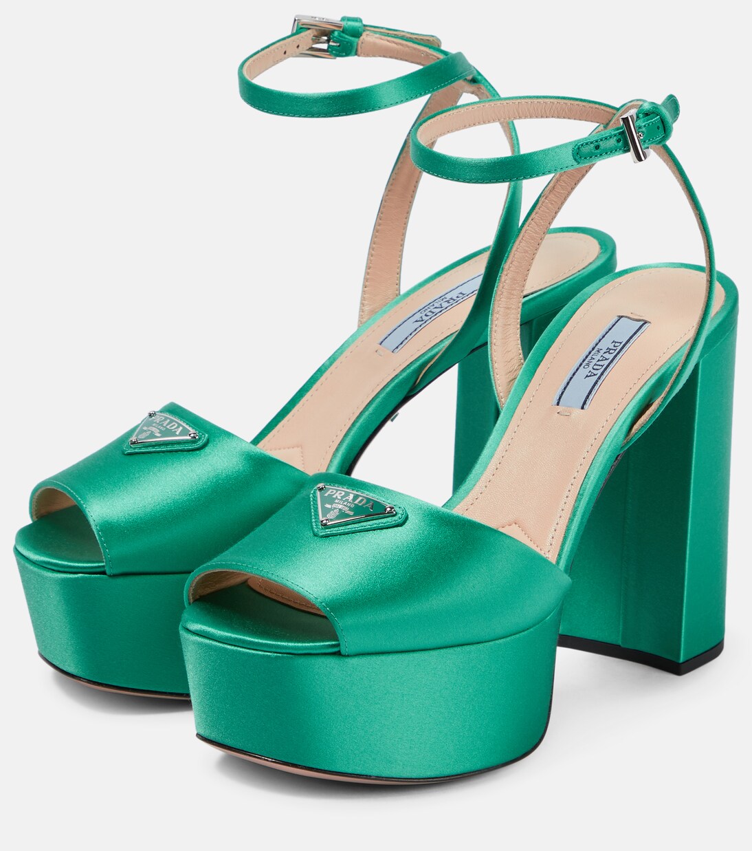 Satin platform sandals | Prada