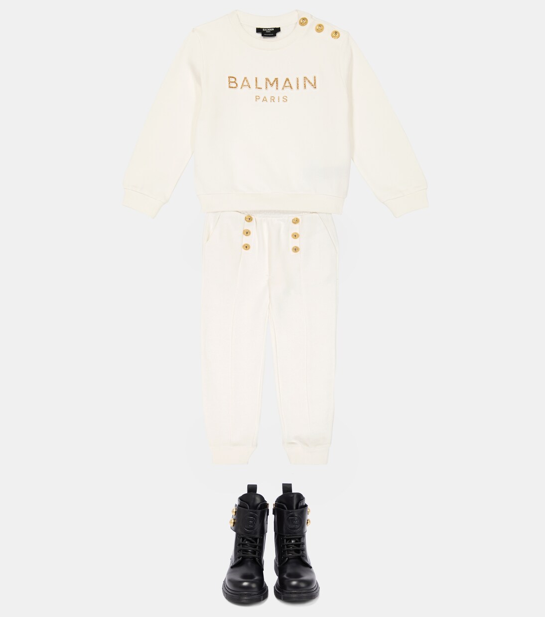 Embellished cotton sweatpants | Balmain Kids