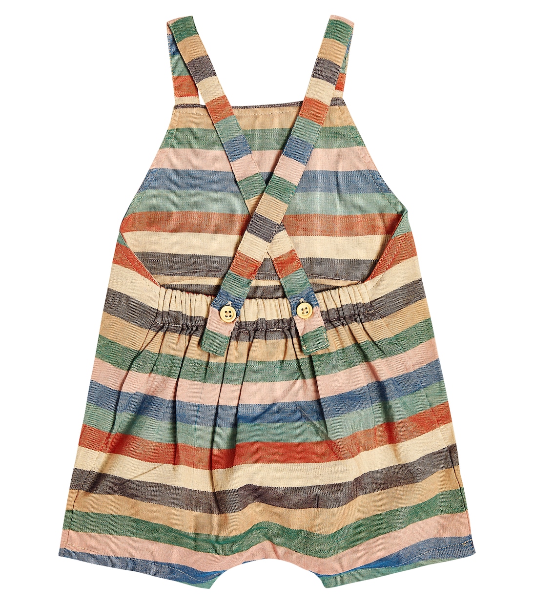 Baby Correa striped cotton overalls | Caramel