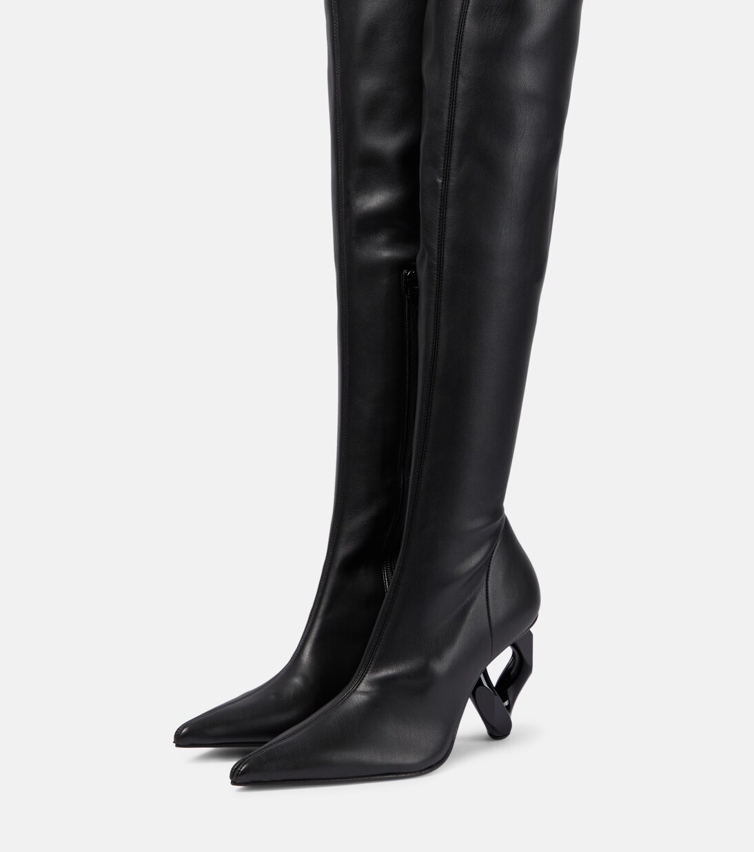 Overknee-Stiefel Chain aus Leder | JW Anderson