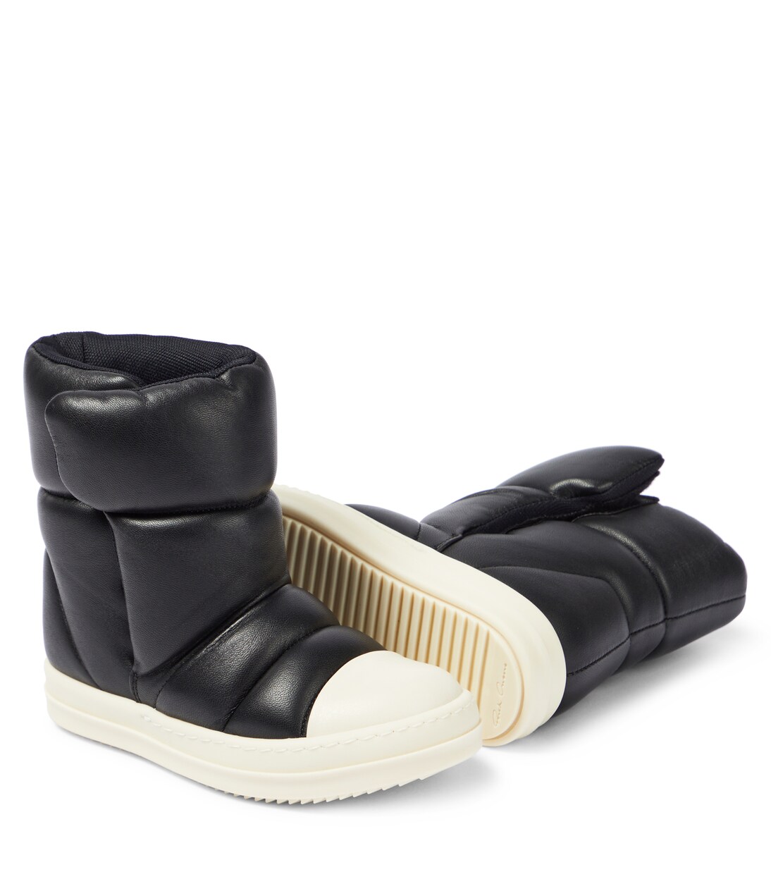 Puffer leather boots | Rick Owens Kids