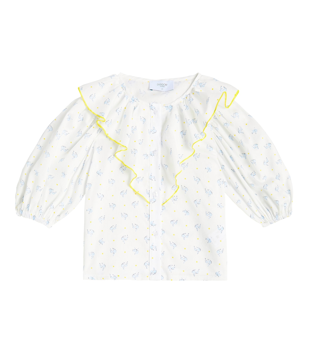 Ruched floral cotton shirt | Paade Mode