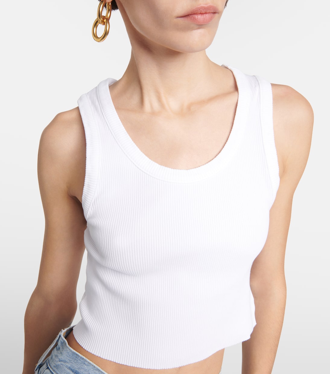Cropped-Top aus Rippstrick | Agolde