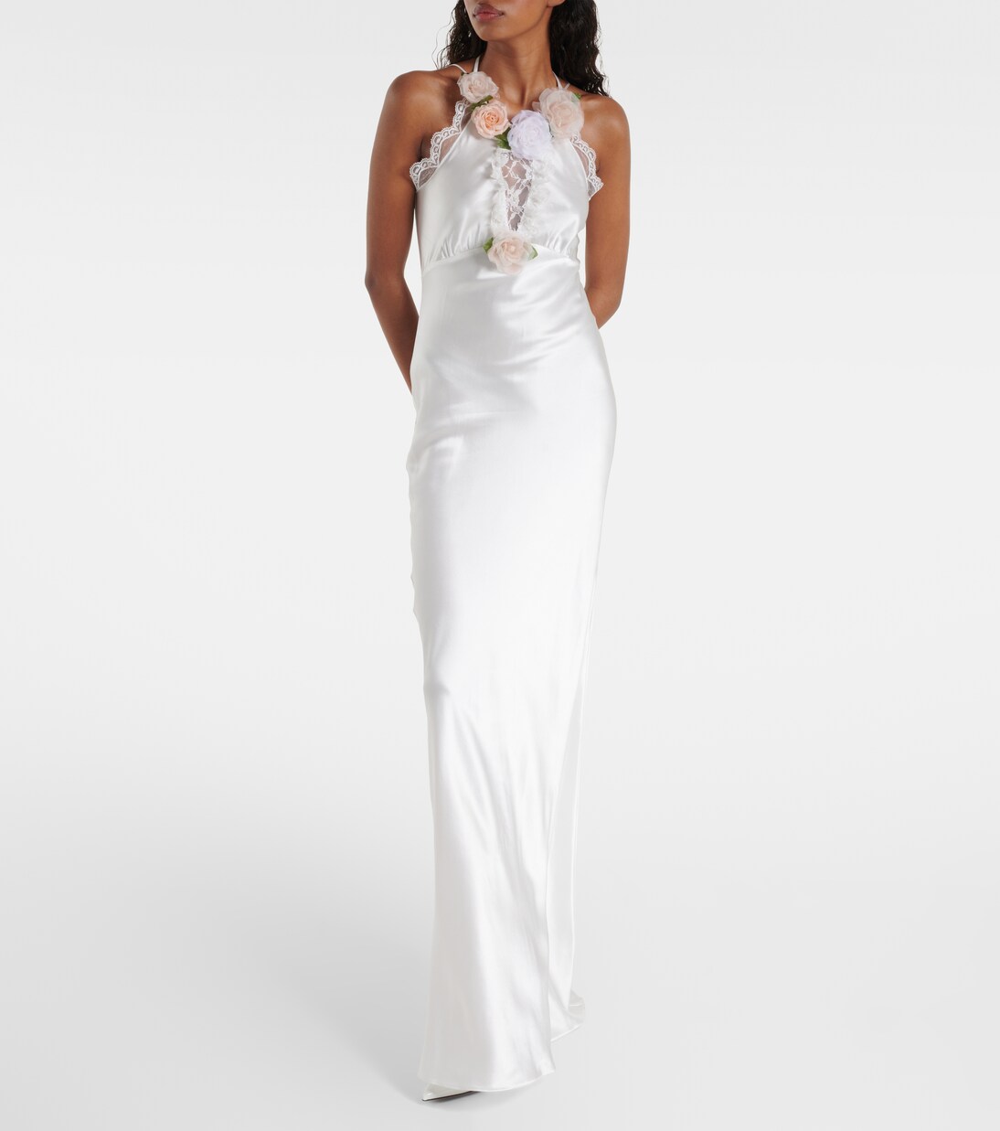 Bridal Robe aus Seide mit Spitze | Rodarte