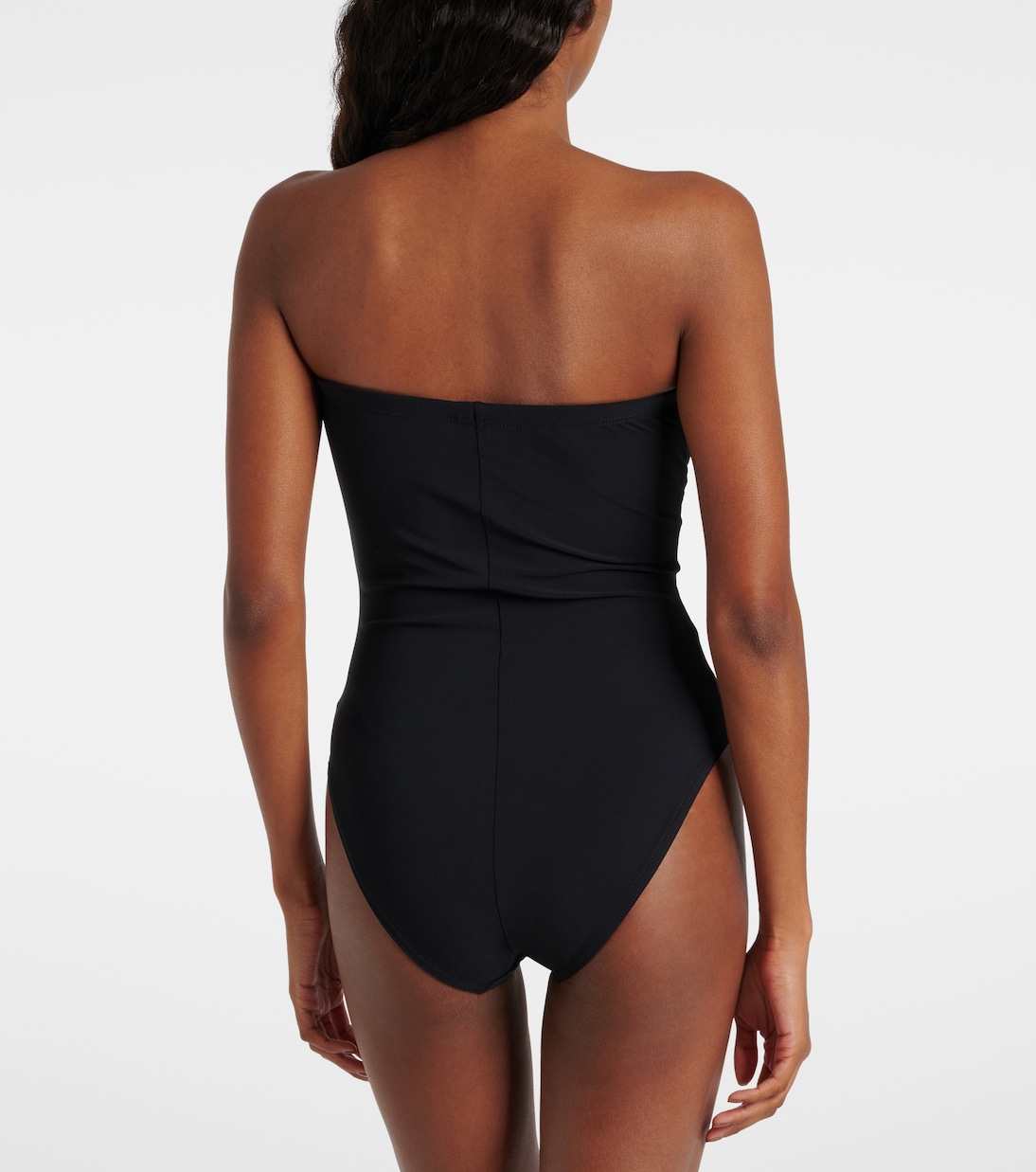 Tess floral-appliqué strapless swimsuit | Karla Colletto