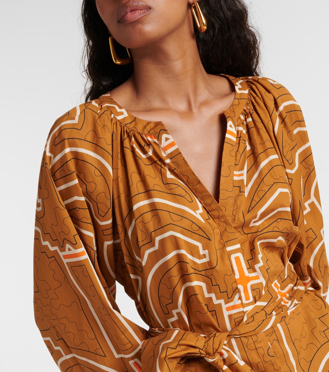 Robe longue imprimée en coton | Johanna Ortiz