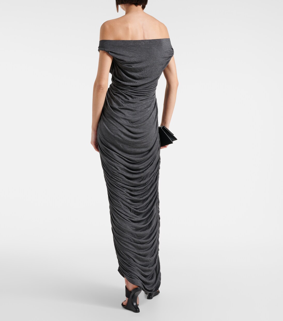 Robe longue à encolure bardot | Norma Kamali