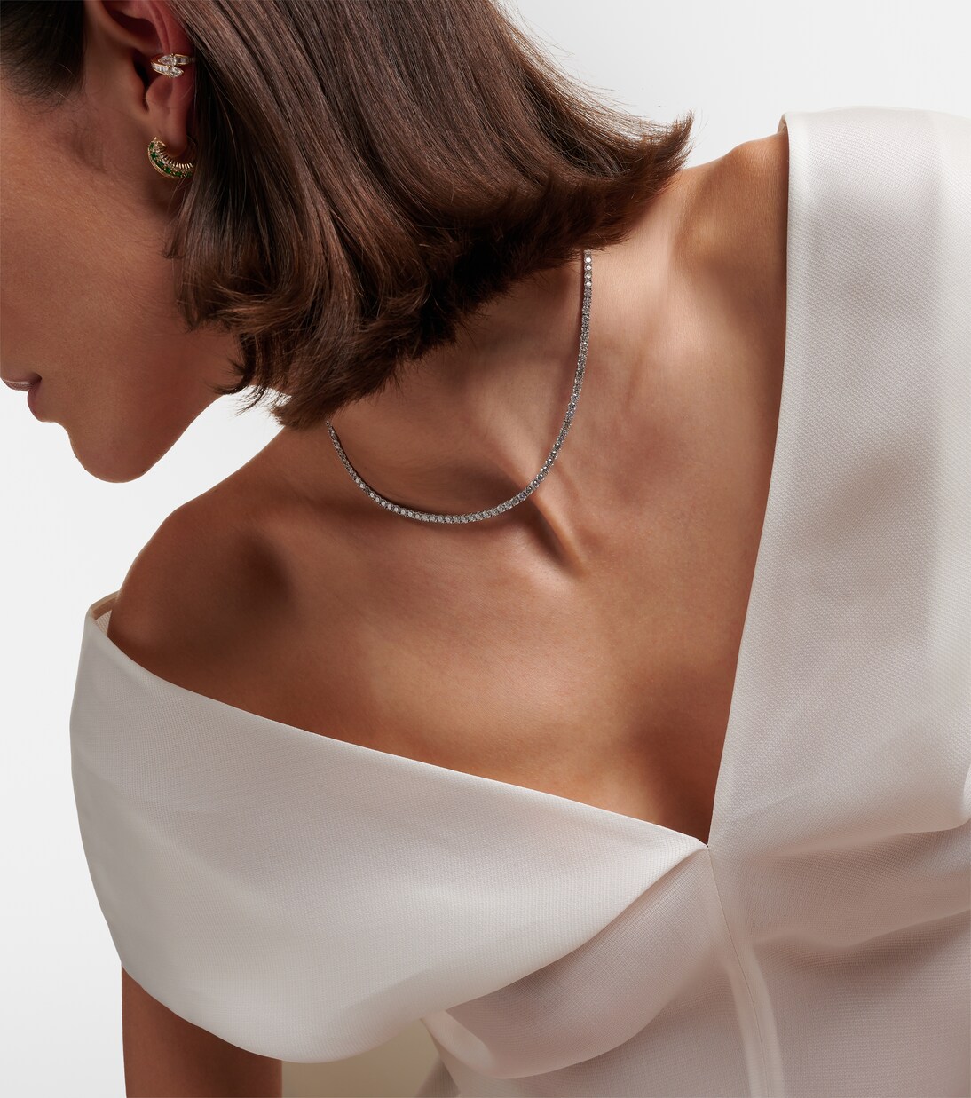 Choker Hepburn in oro bianco 18kt con diamanti | Anita Ko