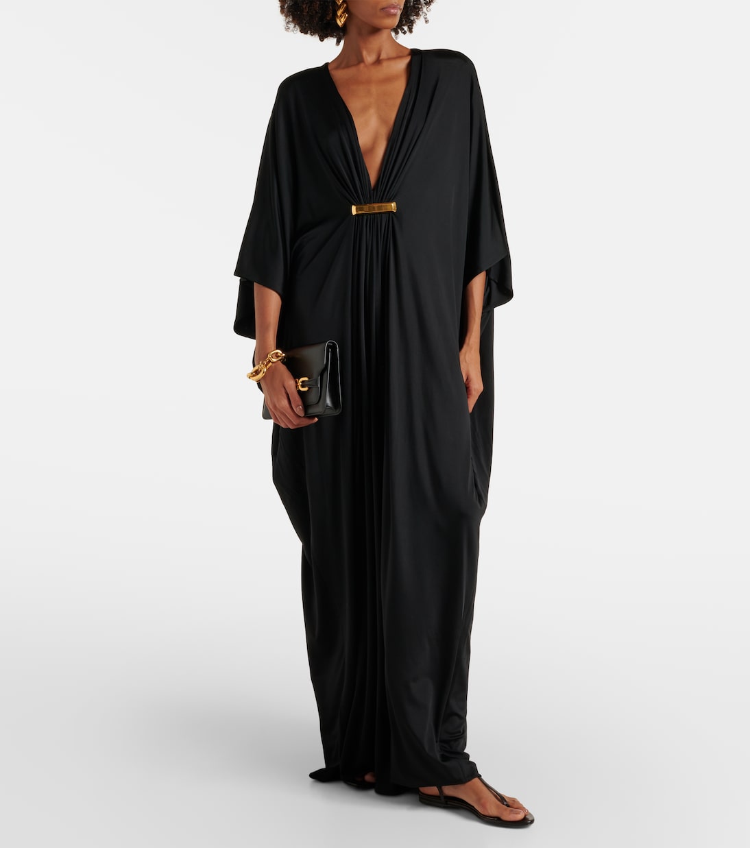 Gathered satin jersey kaftan | Tom Ford