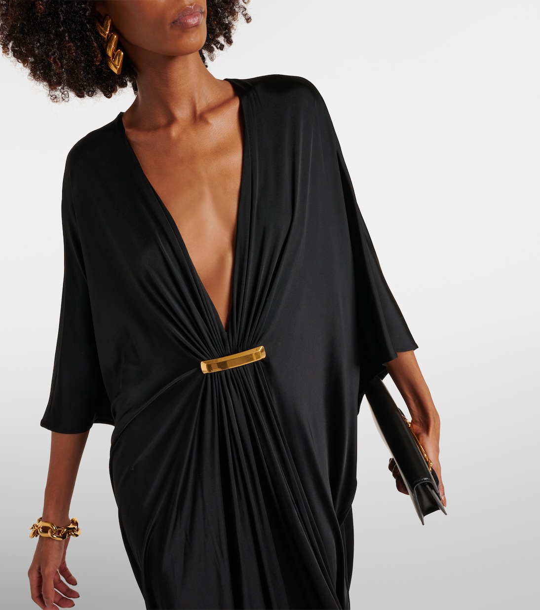 Gathered satin jersey kaftan | Tom Ford