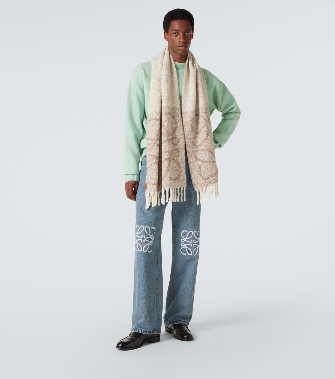 Bufanda de mezcla de alpaca con anagrama | Loewe