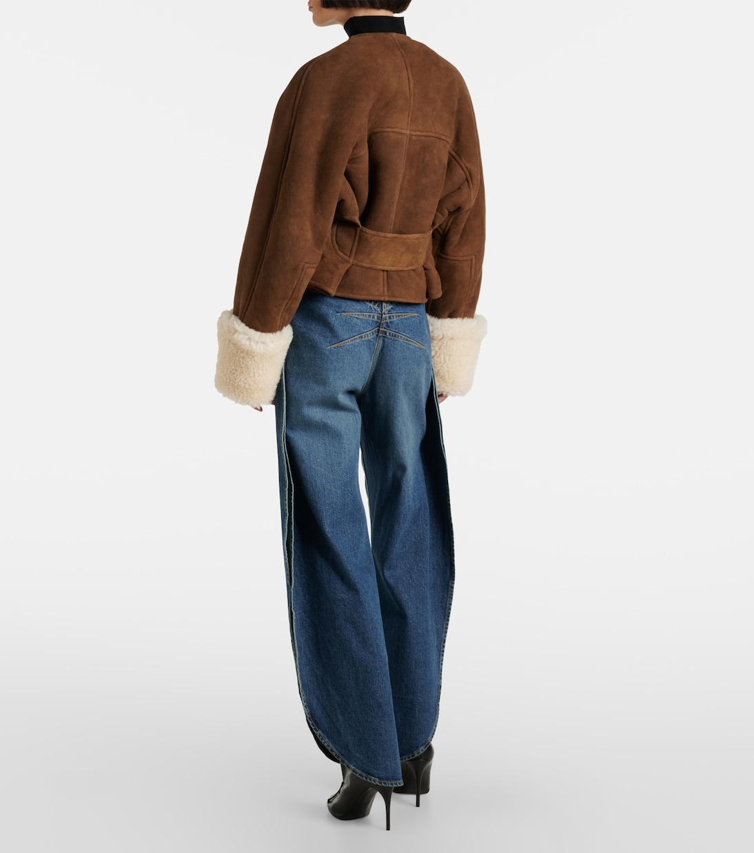 Shearling-trimmed suede jacket | Alaïa