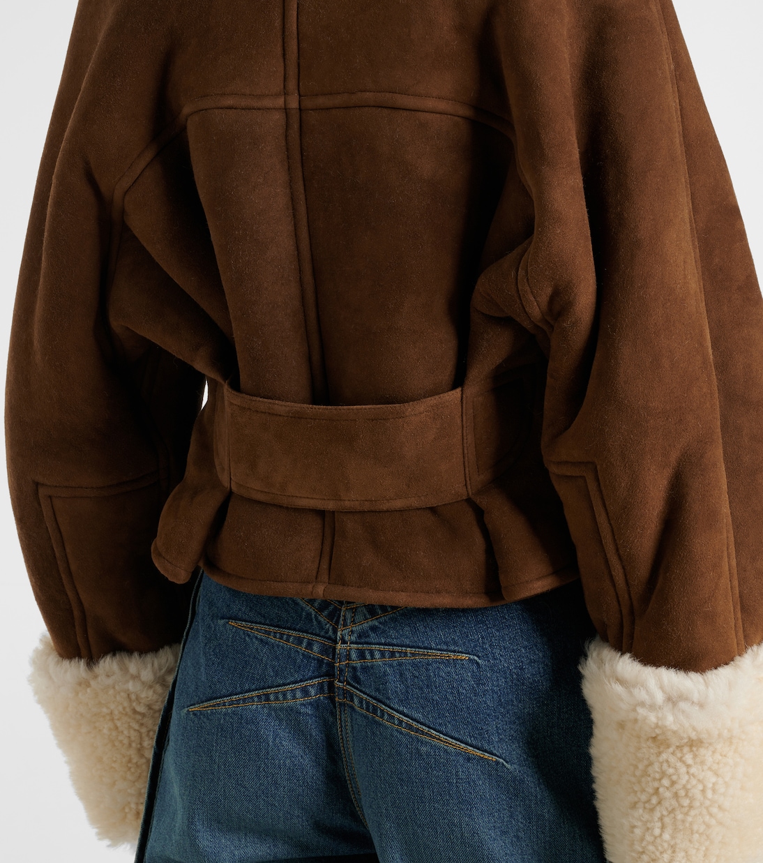Shearling-trimmed suede jacket | Alaïa