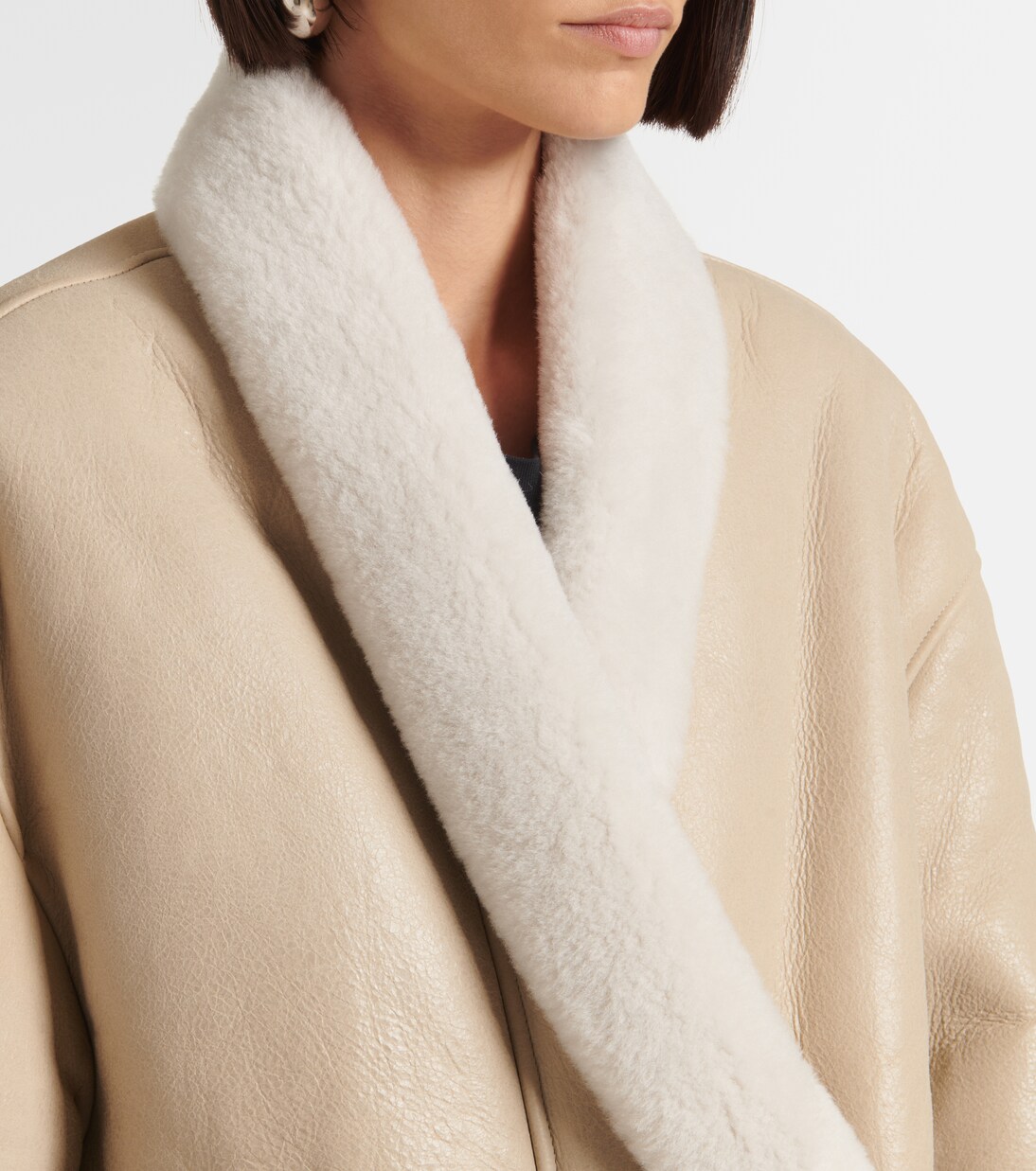 Mantel Elanore aus Leder mit Shearling | Isabel Marant