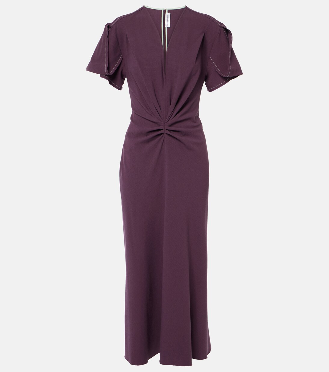 Gathered wool-blend midi dress | Victoria Beckham