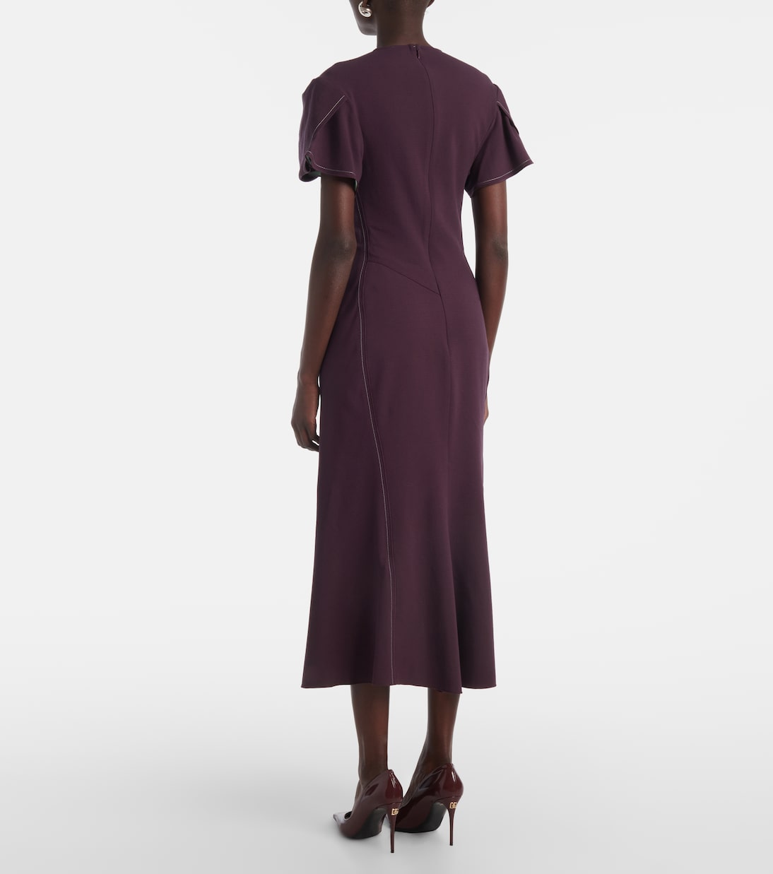 Gathered wool-blend midi dress | Victoria Beckham