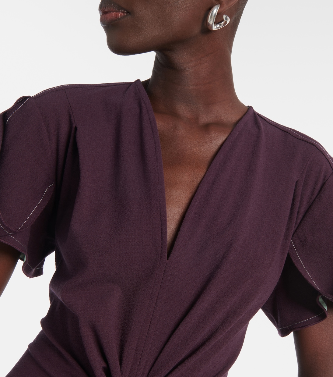 Gathered wool-blend midi dress | Victoria Beckham