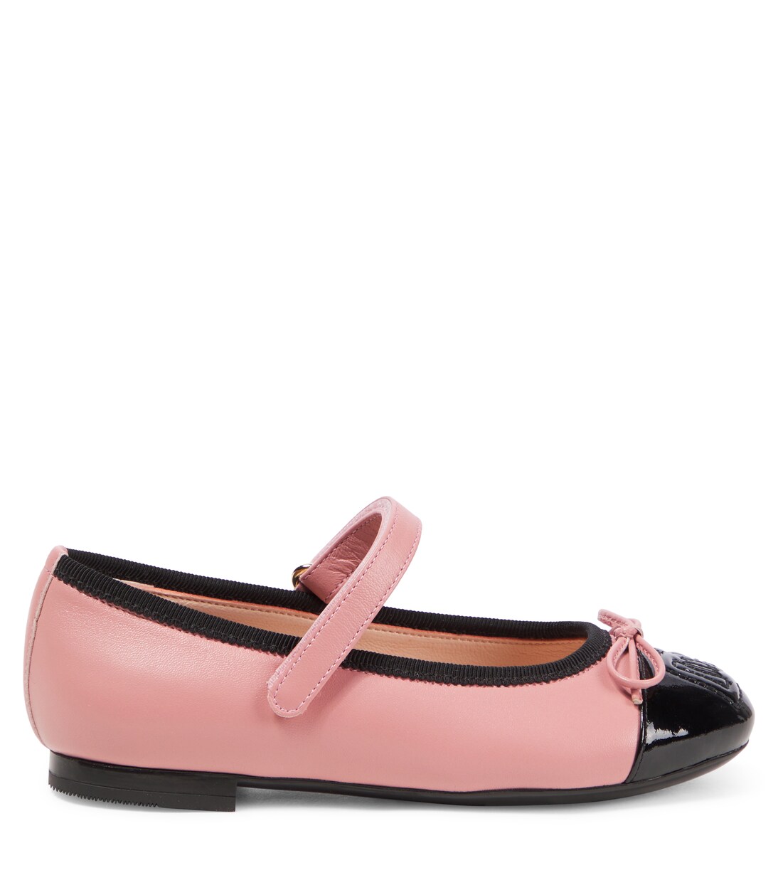 Bailarinas Mary Jane de piel con DG  | Dolce&Gabbana Kids