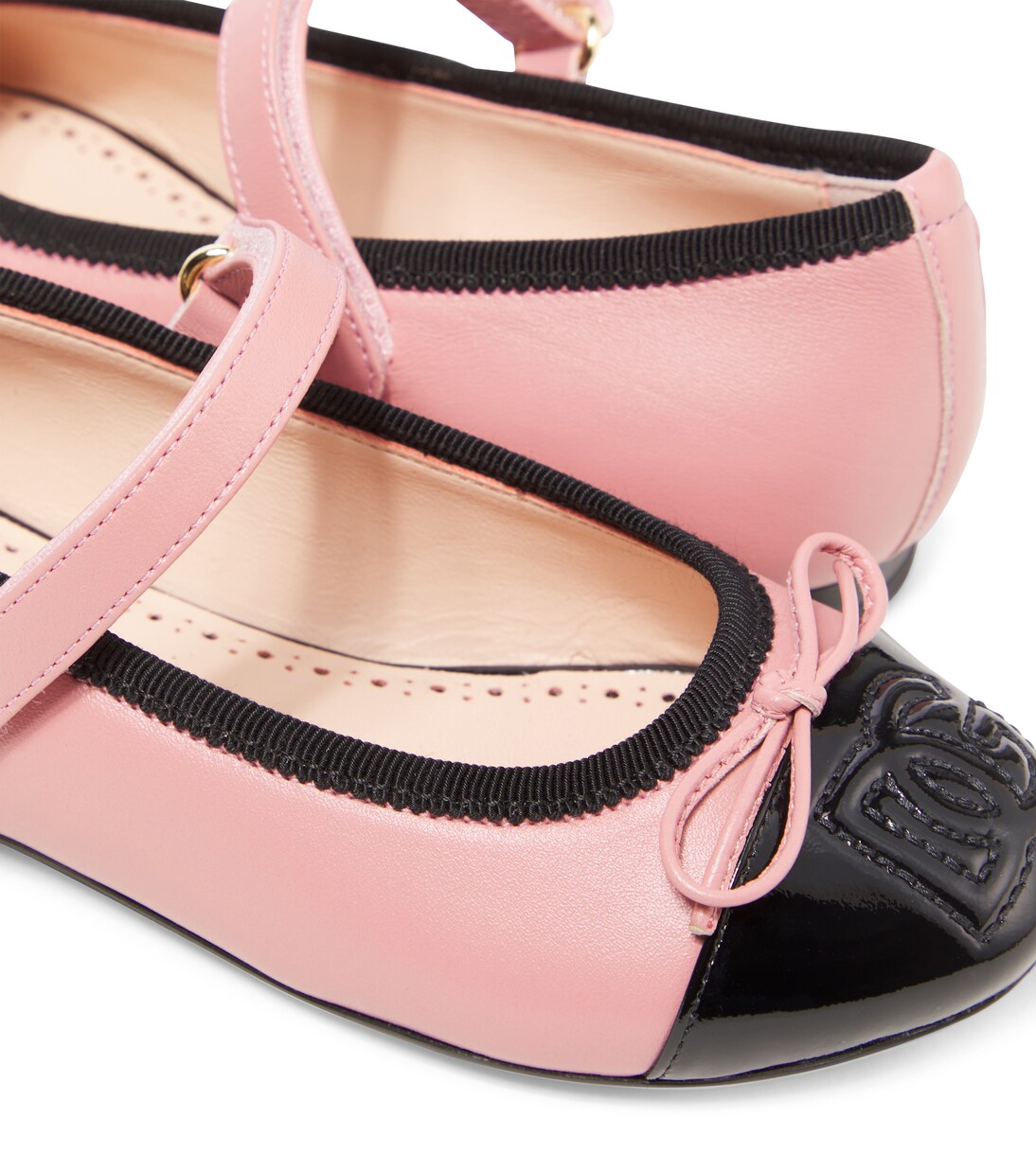 Bailarinas Mary Jane de piel con DG  | Dolce&Gabbana Kids