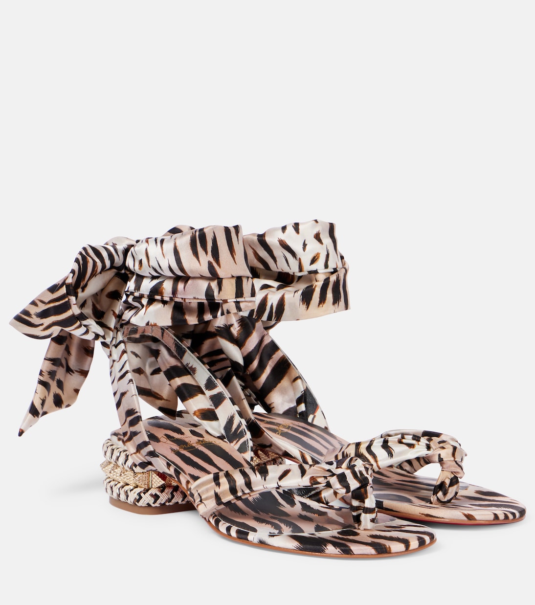 Pyra Du Desert 30 crêpe satin sandals | Christian Louboutin