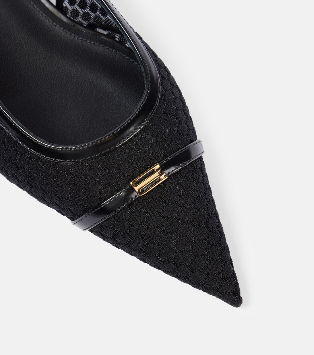 Slingback-Ballerinas aus Mesh mit Leder | Victoria Beckham